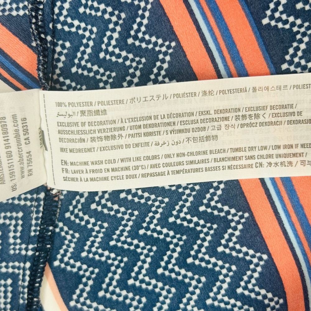 Abercrombie Fitch Strappy Shift Dress S Boho Geometric Summer Flowy Beach Y2K - Picture 12 of 12